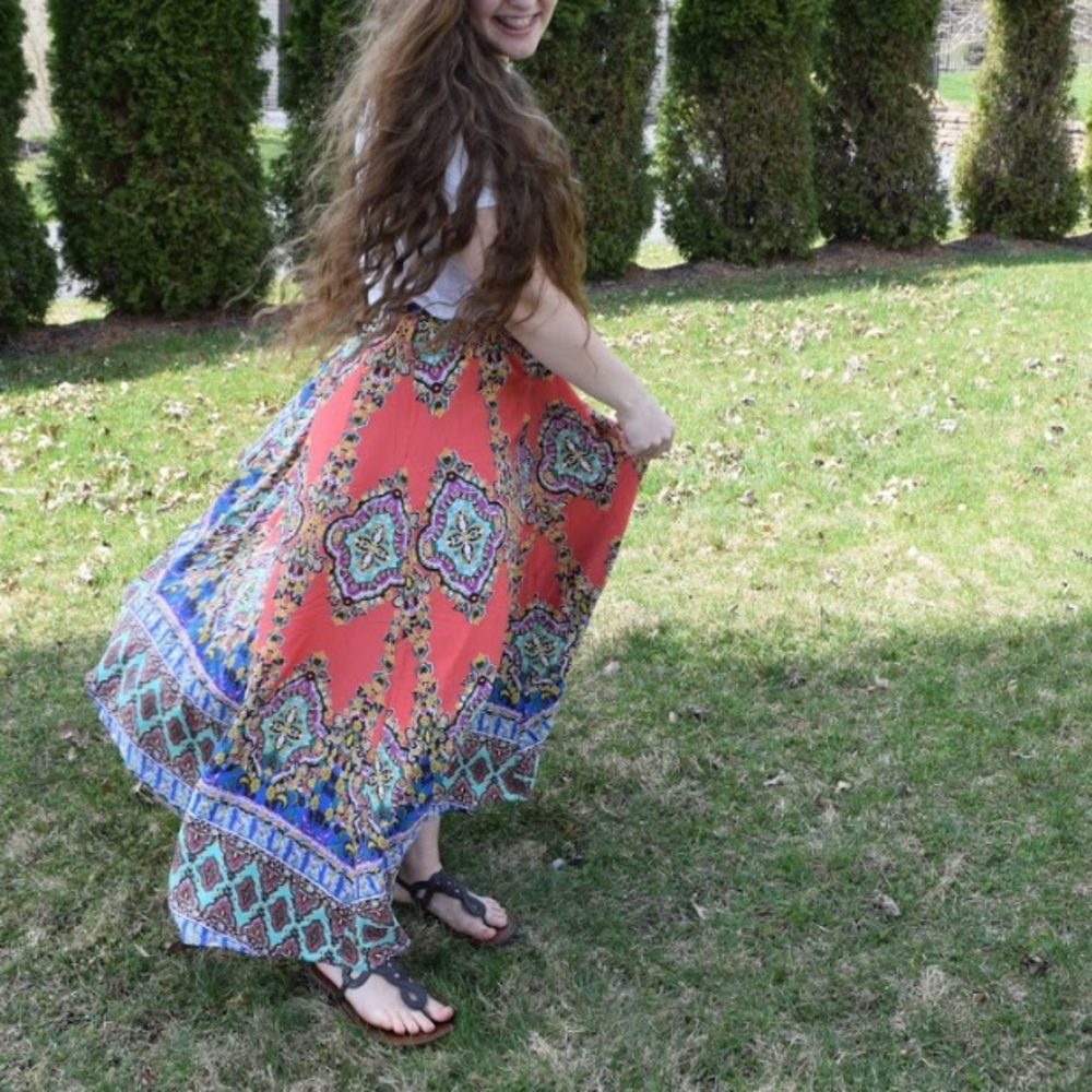 Multi colored maxi skirt